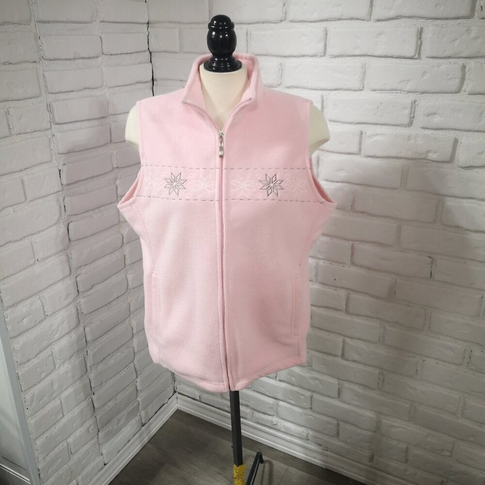 Northern Reflections Ladies Size Large Light Pink Full Zip Fleece Vest